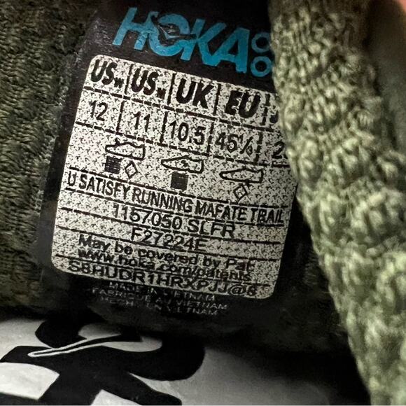 Hoka One One Mafate Speed 2 Dark Olive Shoes Men’s Sz 11 Tried On - Picture 9 of 9